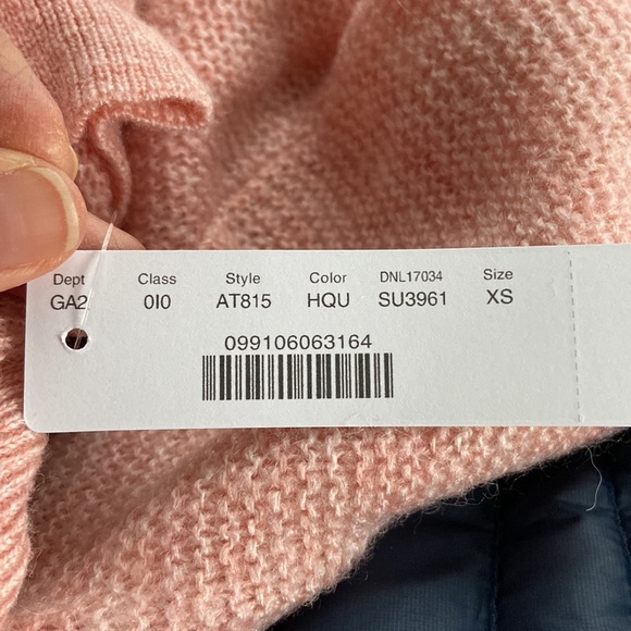 NWT J. Crew Women’s XS Ruffleneck Sweater in pink/peach - Picture 6 of 6